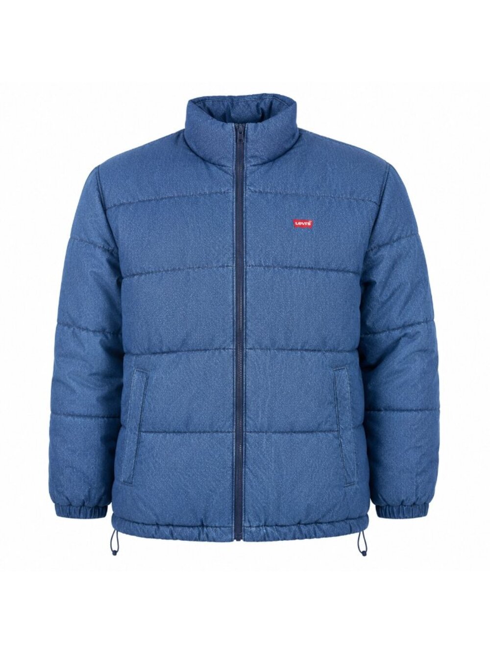 Levi’s Men’s Denim Look Puffer Jacket XXL Full Zip Blue Quilted Cotton Insulated